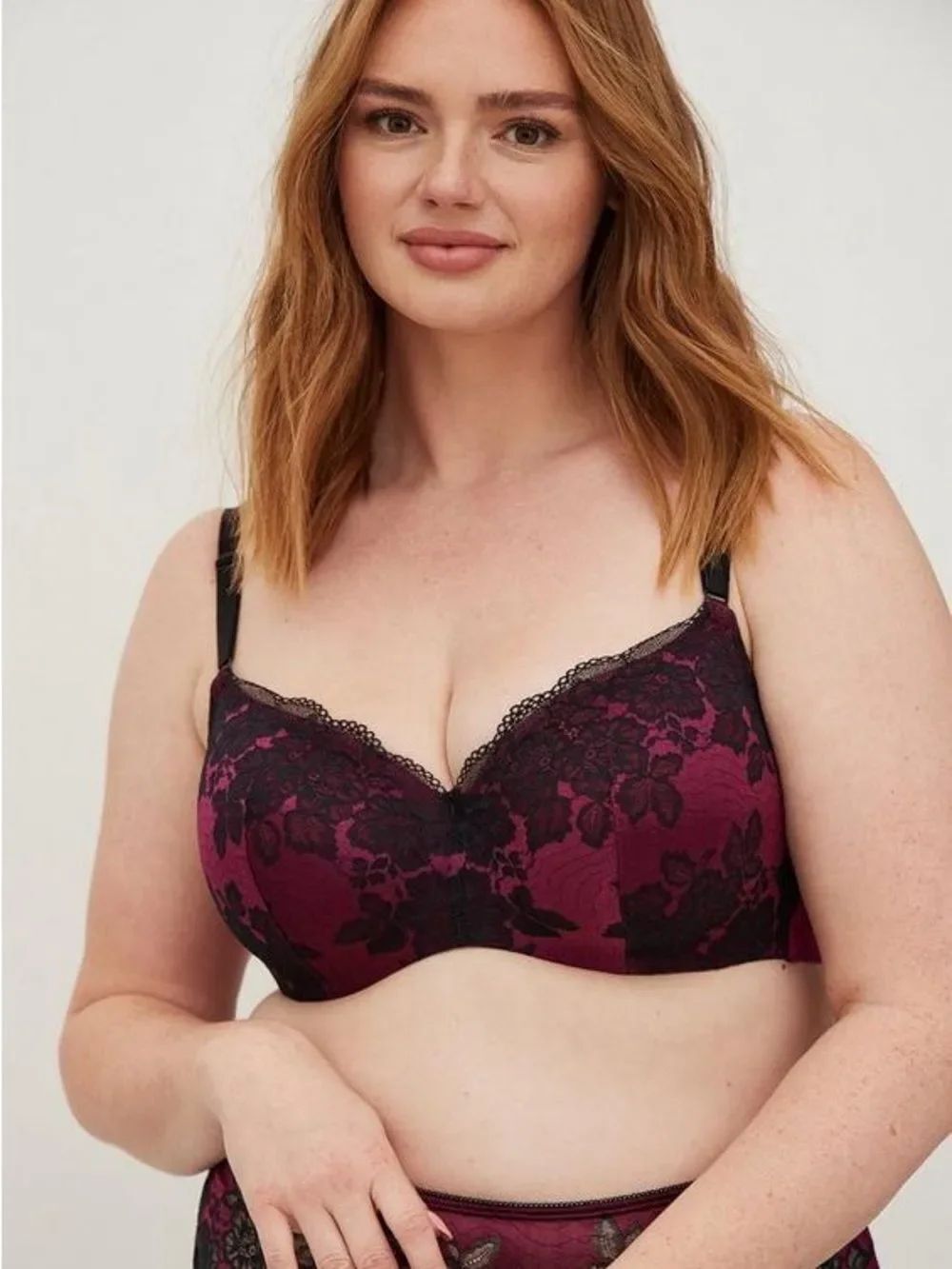 Torrid Full-Coverage Balconette Lightly Lined  Lace 360° Back Smoothing™ Bra